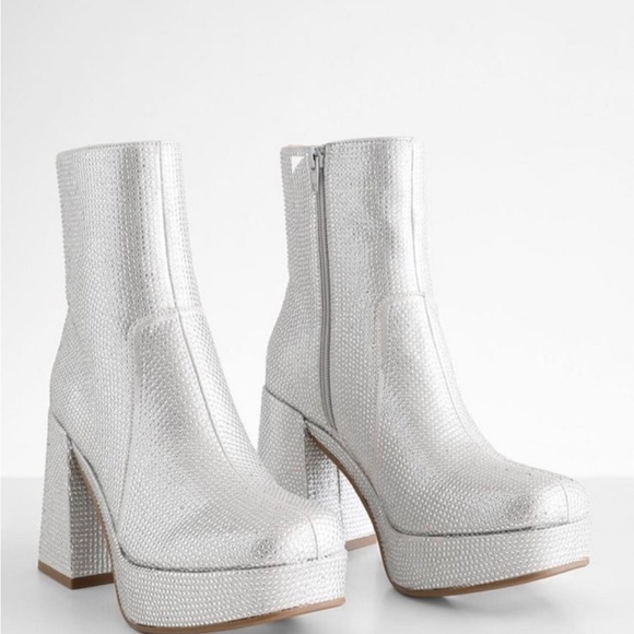 Rhinestone MIA Glitz platform boots size 8 - Picture 2 of 3